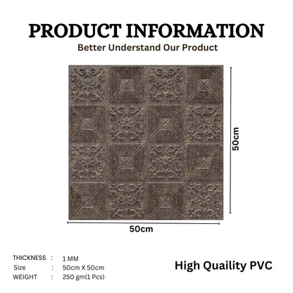 Mangum Brown Self Adhesive Wall Panels Flower Design