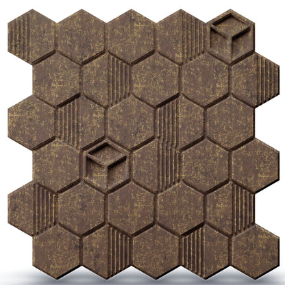 Magnum Brown Self Adhesive Panels Hexagon Design
