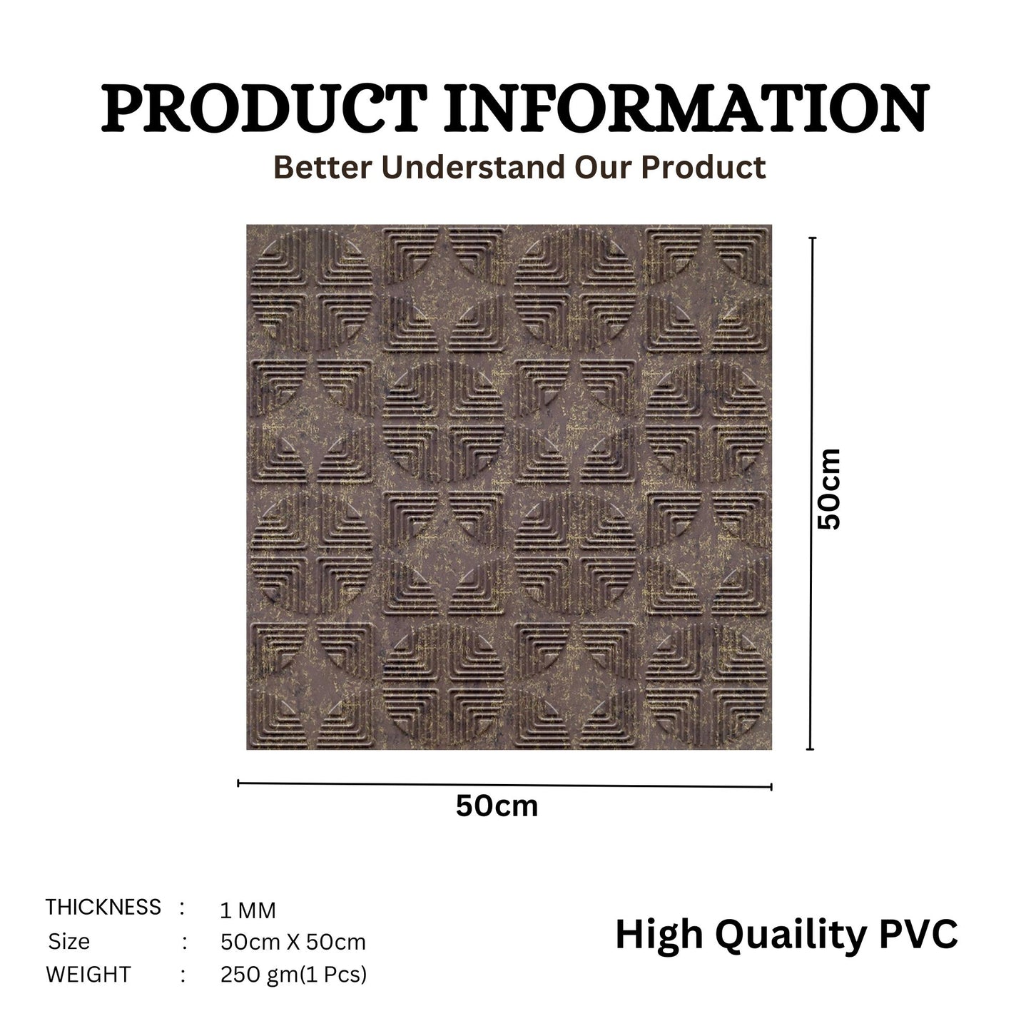 Magnum Brown Self Adhesive Panels Quarter Circle Design
