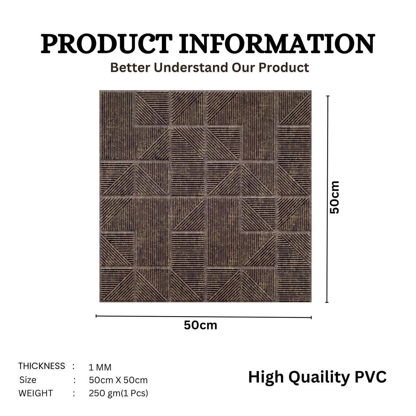 Magnum Brown Self Adhesive Panels Stripe Design