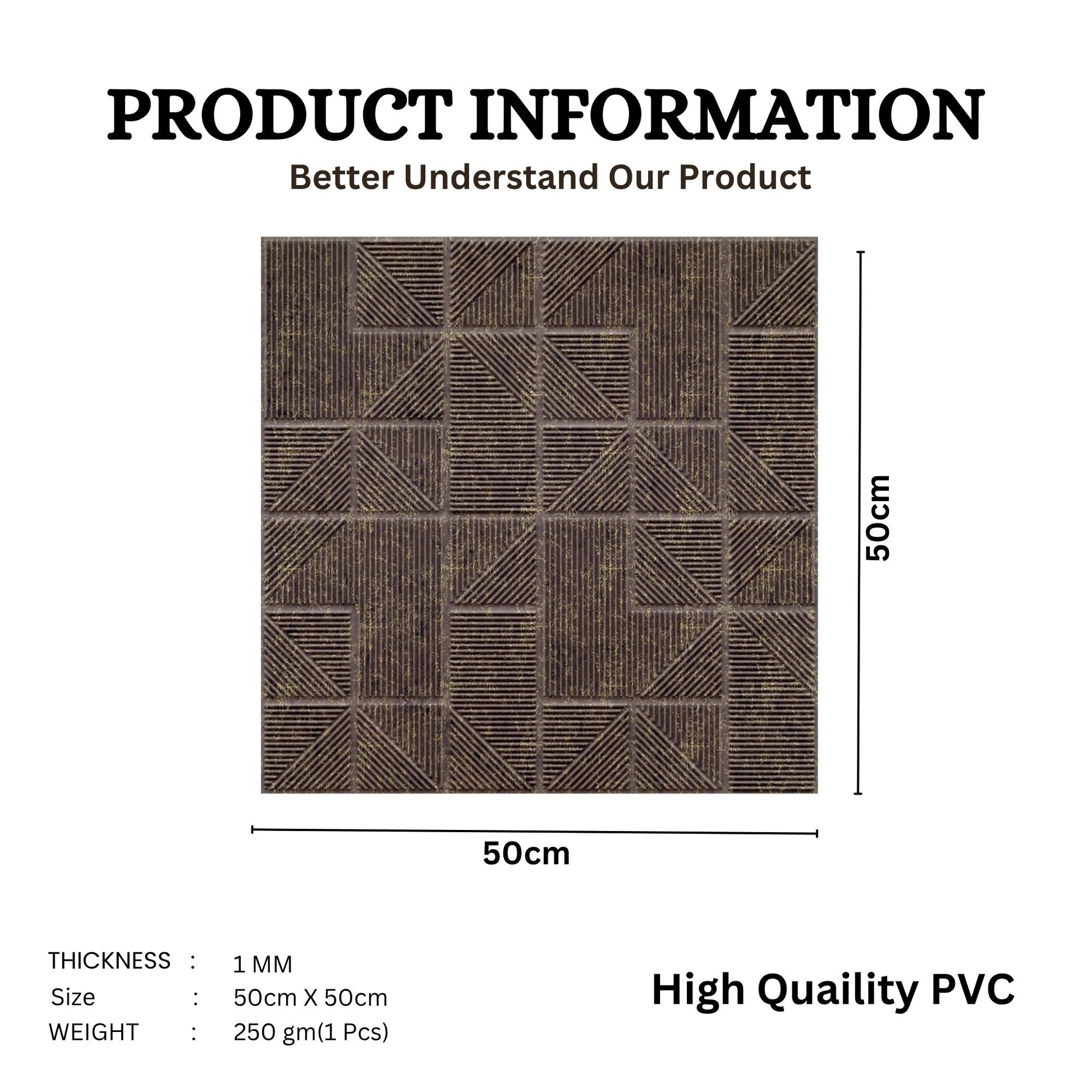 Magnum Brown Self Adhesive Panels Stripe Design