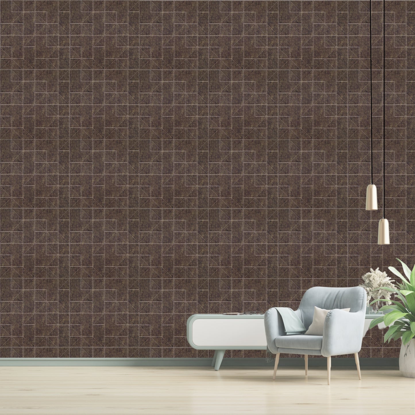 Magnum Brown Self Adhesive Panels Stripe Design