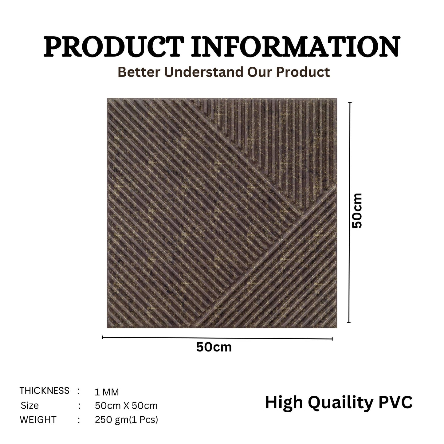 Magnum Brown Self Adhesive Panels Stripe Design