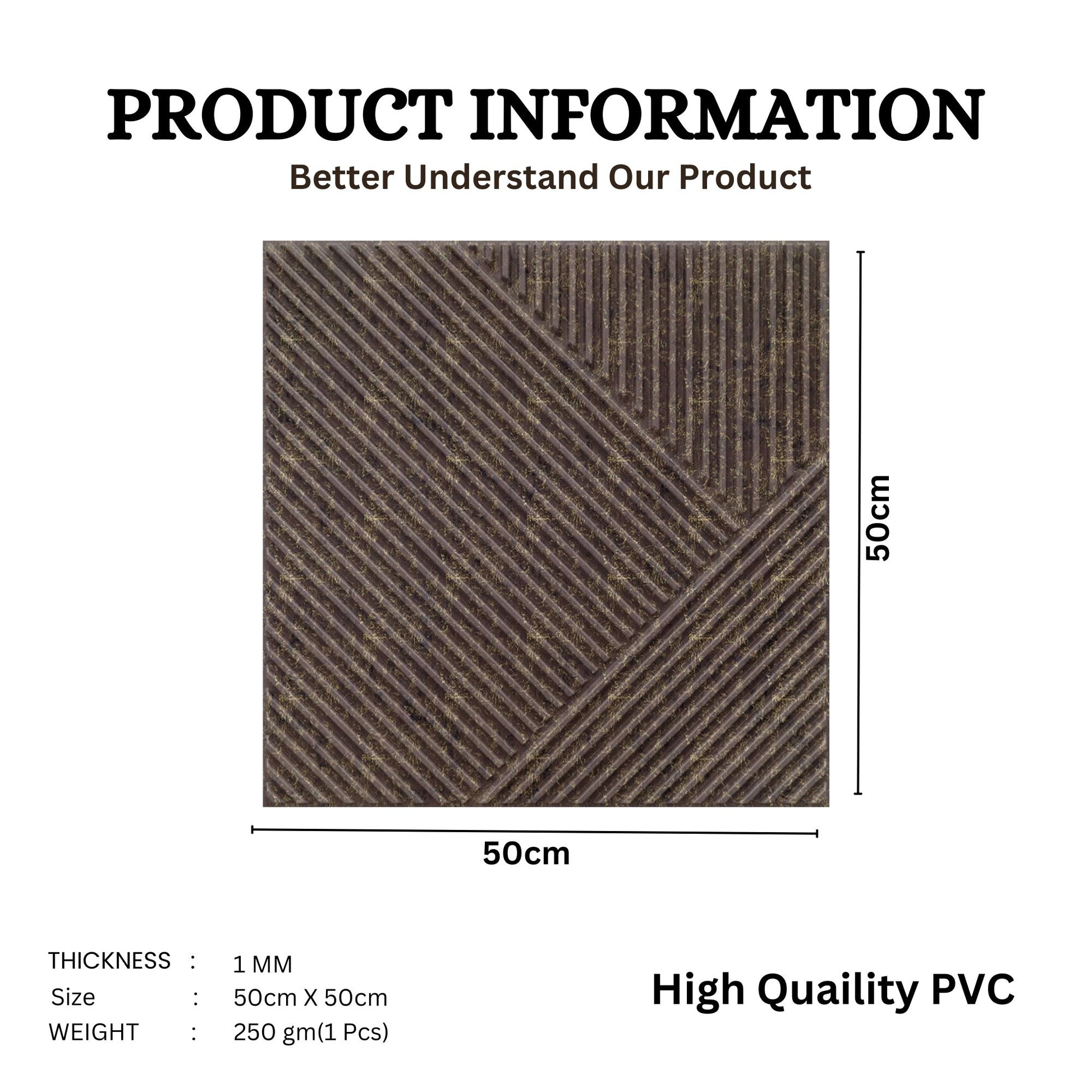 Magnum Brown Self Adhesive Panels Stripe Design