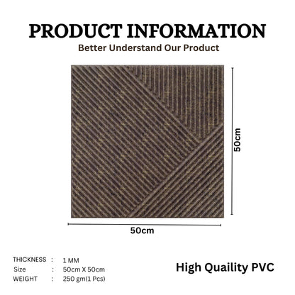 Magnum Brown Self Adhesive Panels Stripe Design