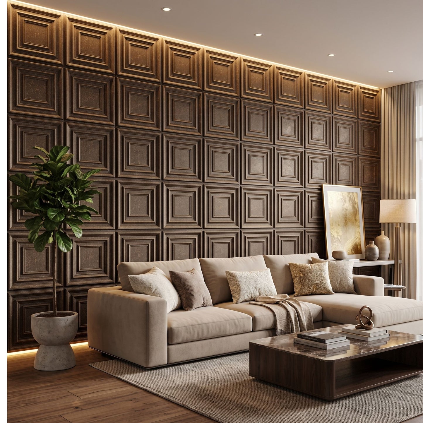 Magnum Brown 3D Wall Panels Accent Design2