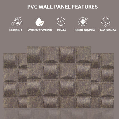 Magnum Brown Block Design 3D Wall Panel View-3
