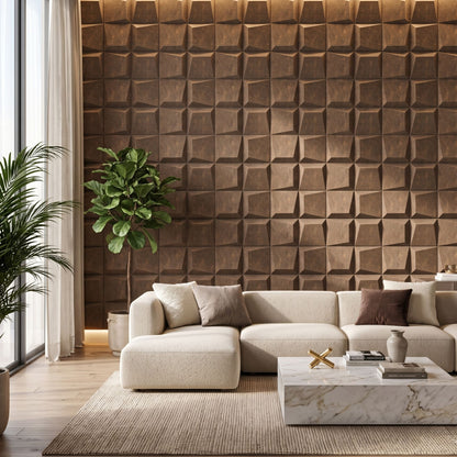 Magnum Brown 3D Wall Panels Cube Design-1