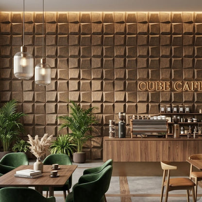 Magnum Brown 3D Wall Panels Cube Design-2
