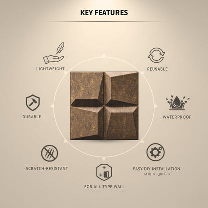 Magnum Brown 3D Wall Panels Cube Design-3