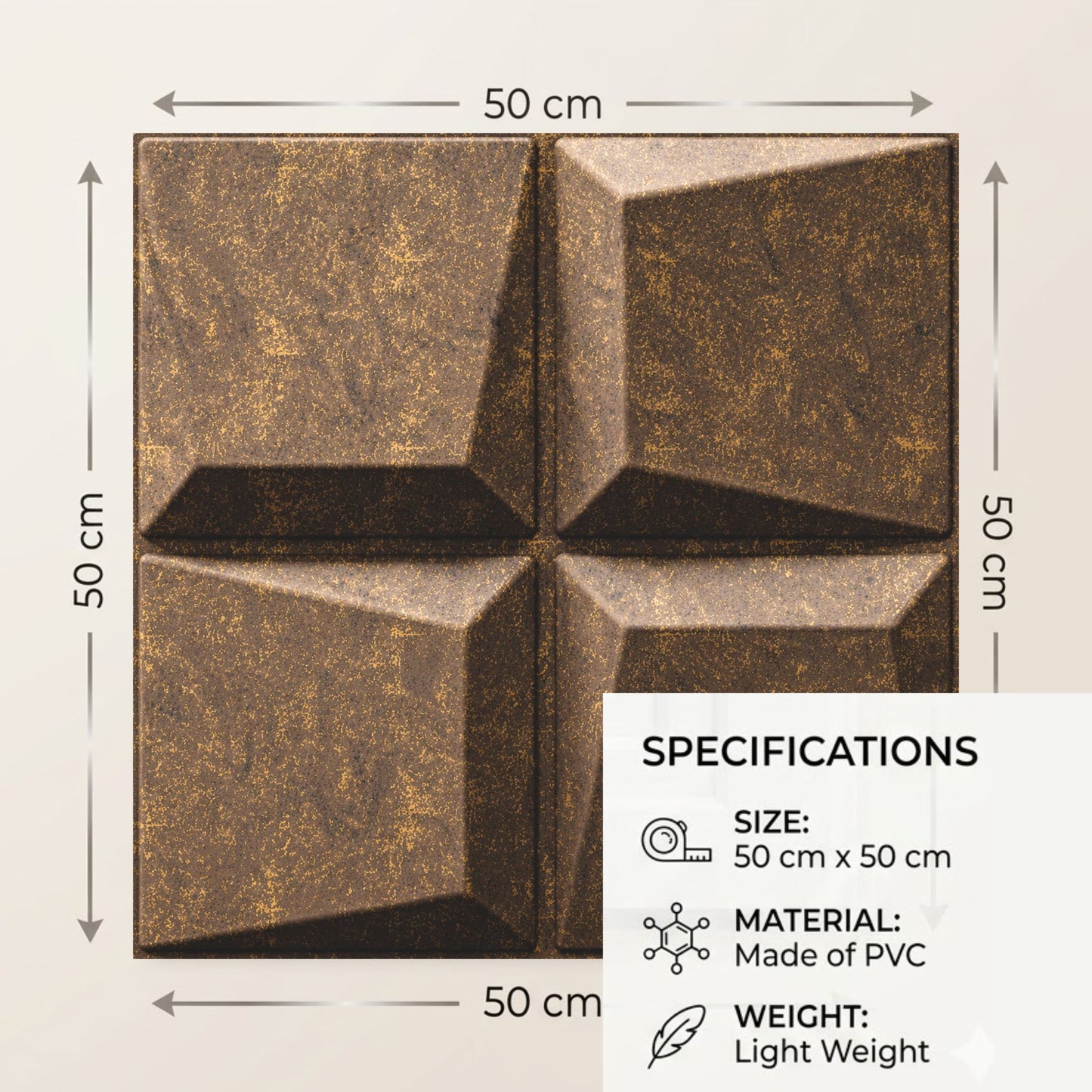 Magnum Brown 3D Wall Panels Cube Design-4