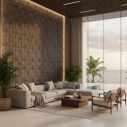 Magnum Brown Cubical Design 3D Wall Panels View-2