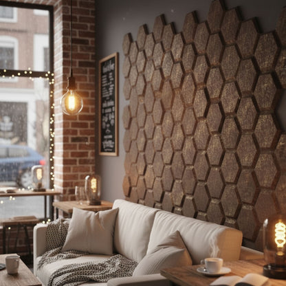 Magnum Brown 3D Wall Panels Hexagon Design-td038