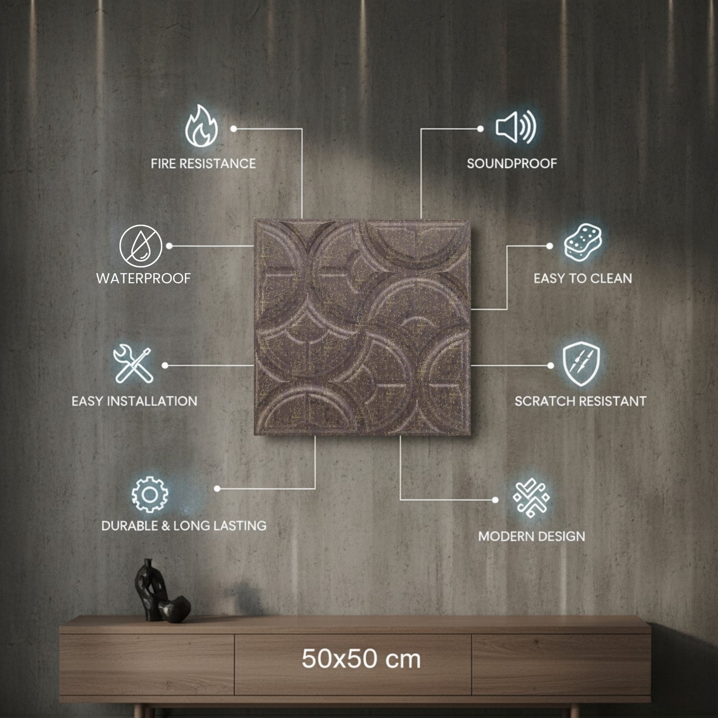 Magnum Brown 3D Wall Panels Luna Design
