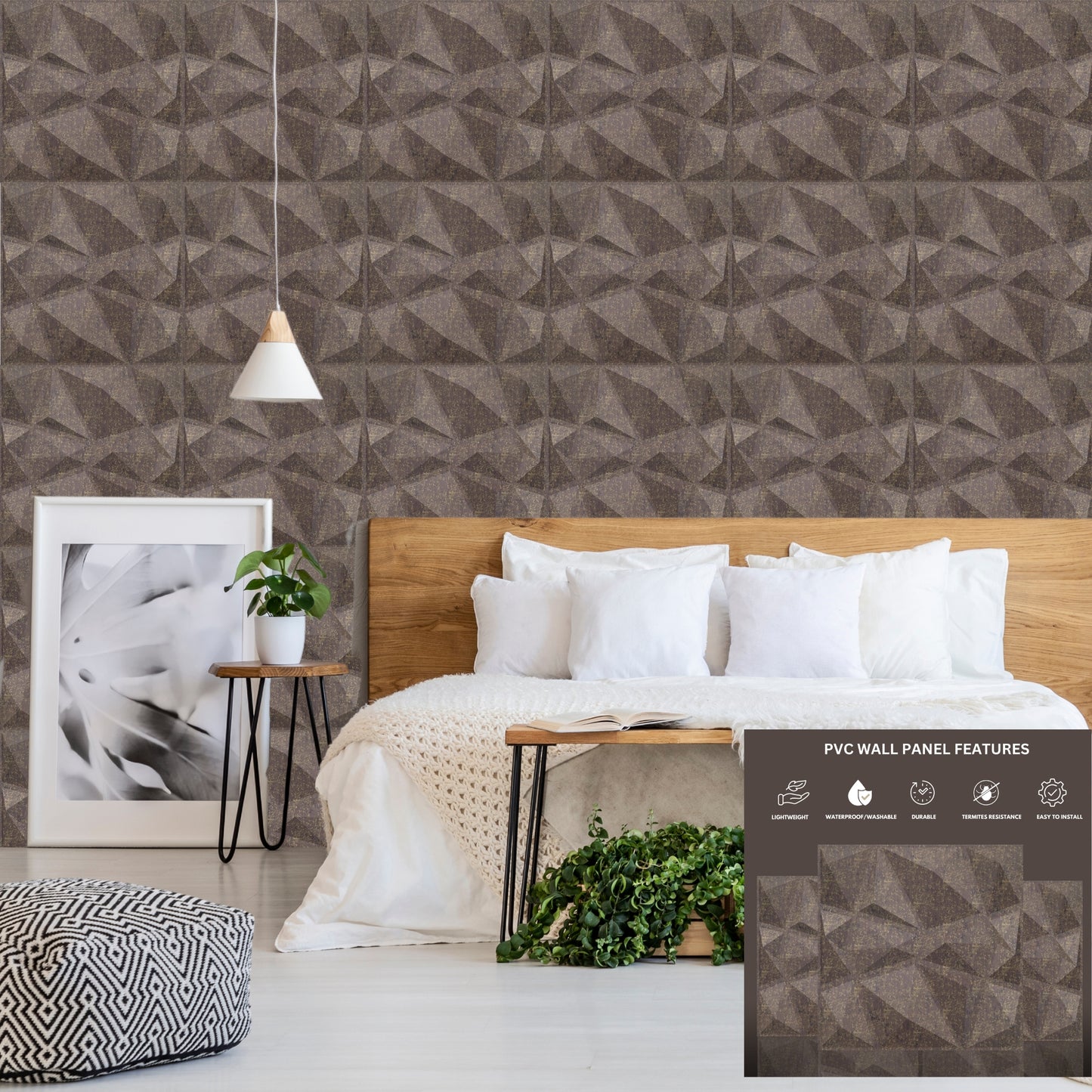 3D Wall Panels - PVC Stone Design 50X50 cm