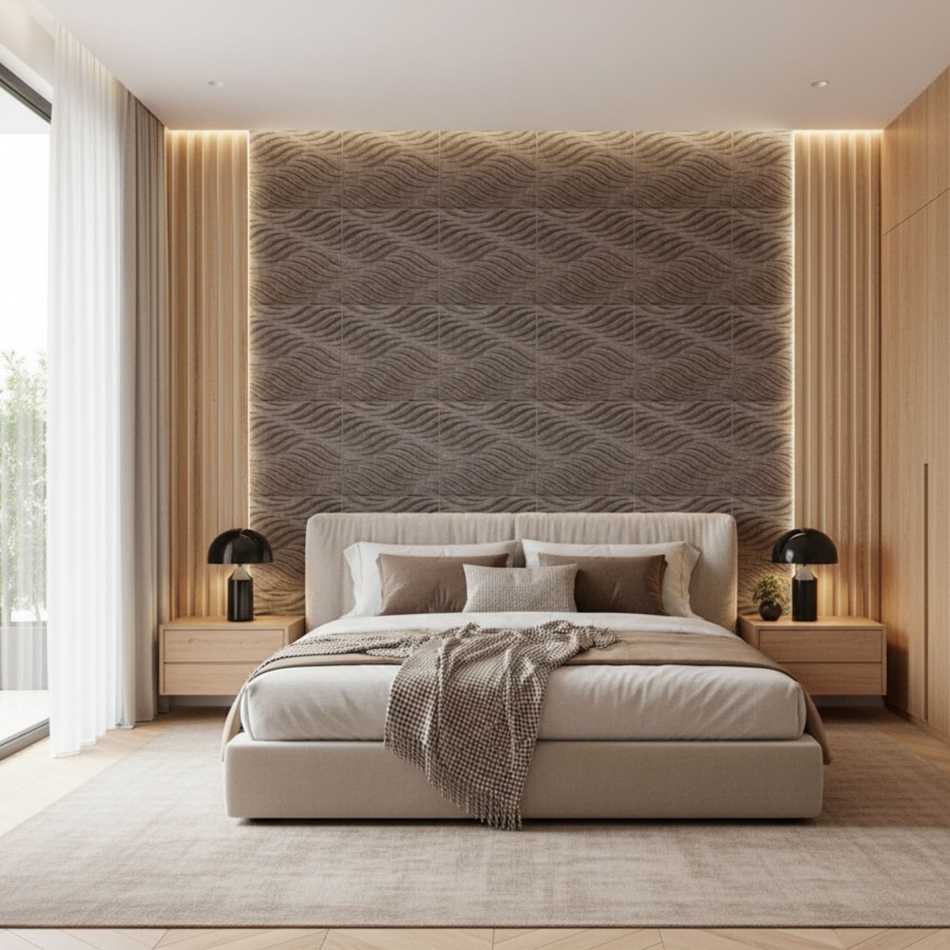 Magnum Brown 3D Wall Panels Swirl Design