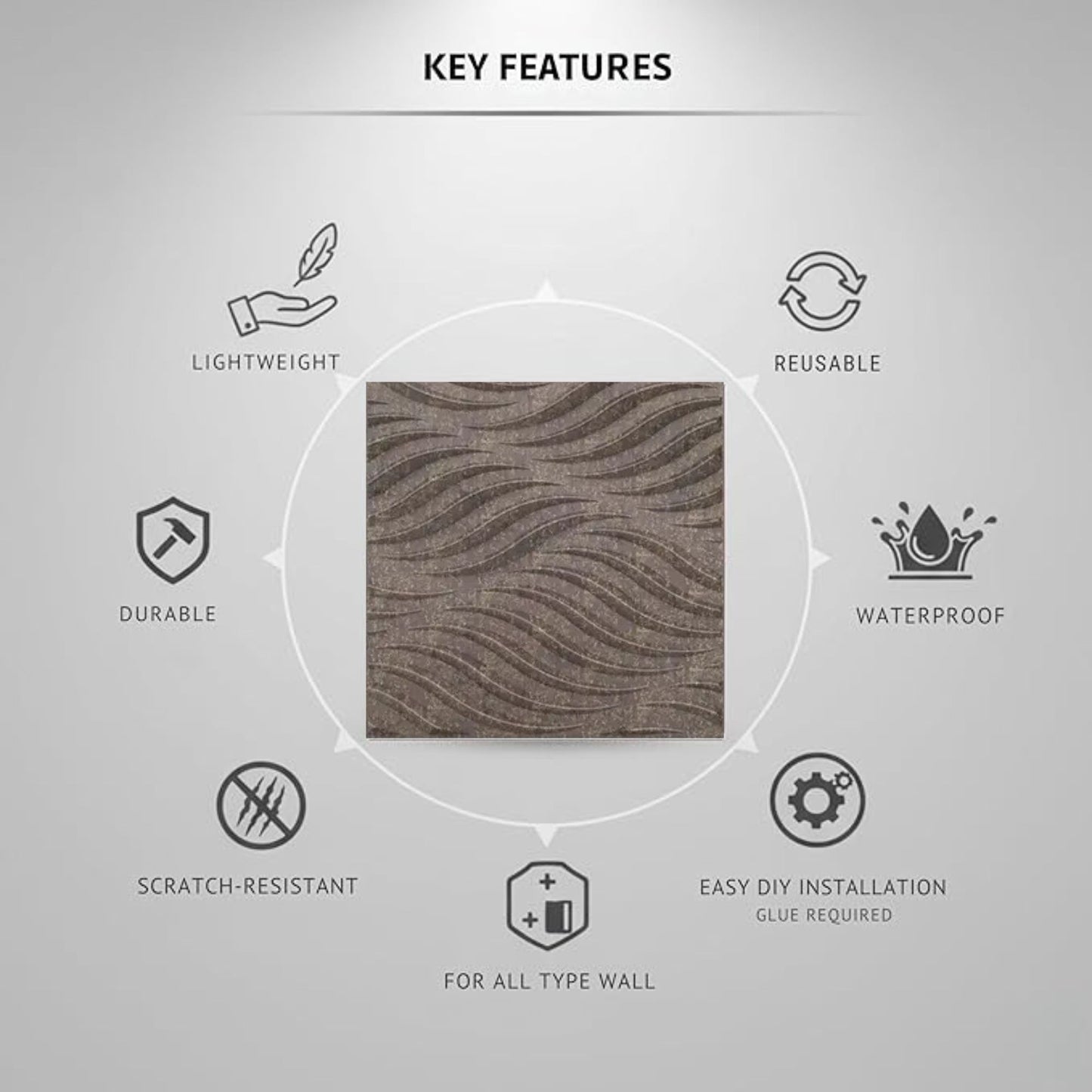 Magnum Brown 3D Wall Panels Swirl Design