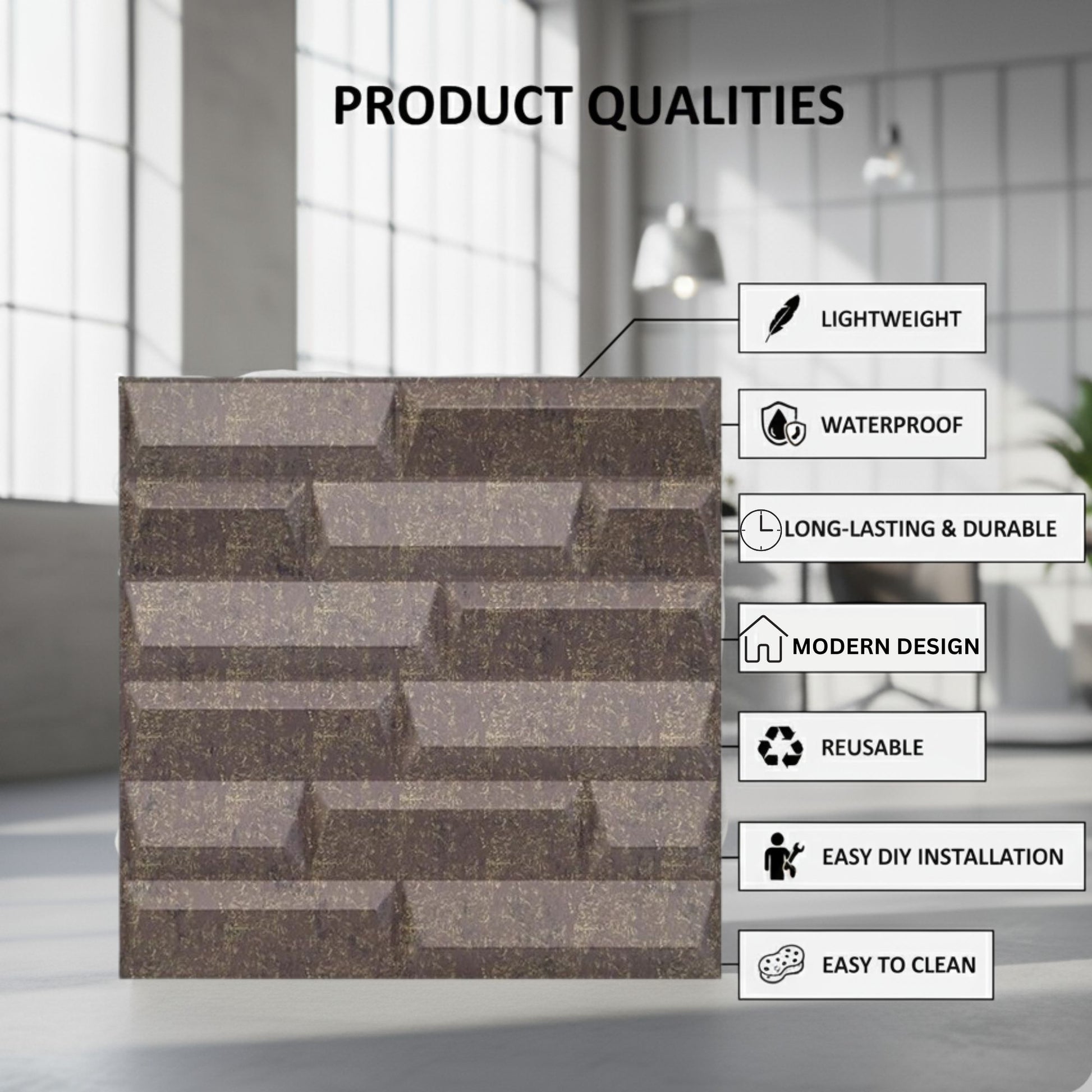 Magnum Brown 3D Wall Panels Vault Design