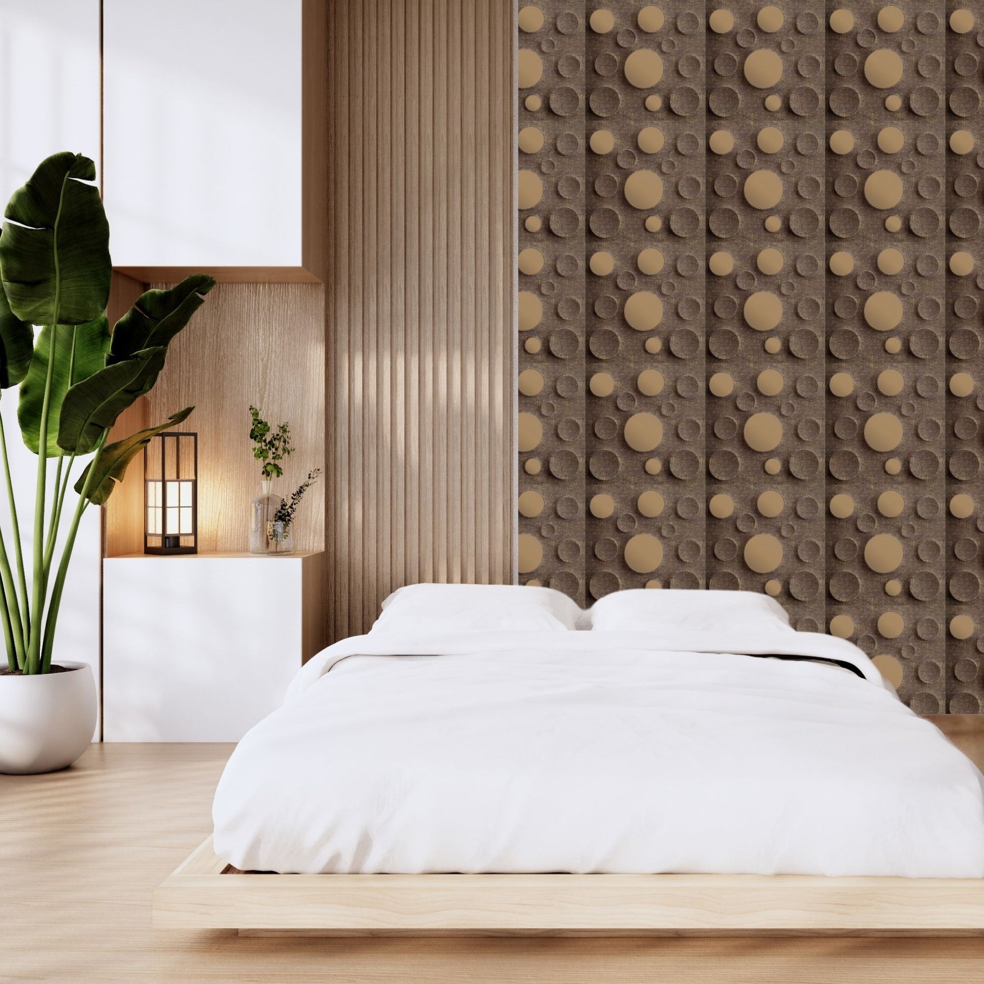 Magnum Brown Acrylic Moon Design 3D Wall Panel-1