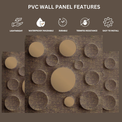Magnum Brown Acrylic Moon Design 3D Wall Panel-2