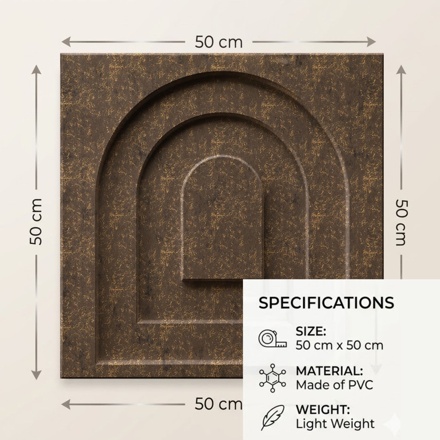 Magnum Brown Archi Design 3D Wall Panel-3