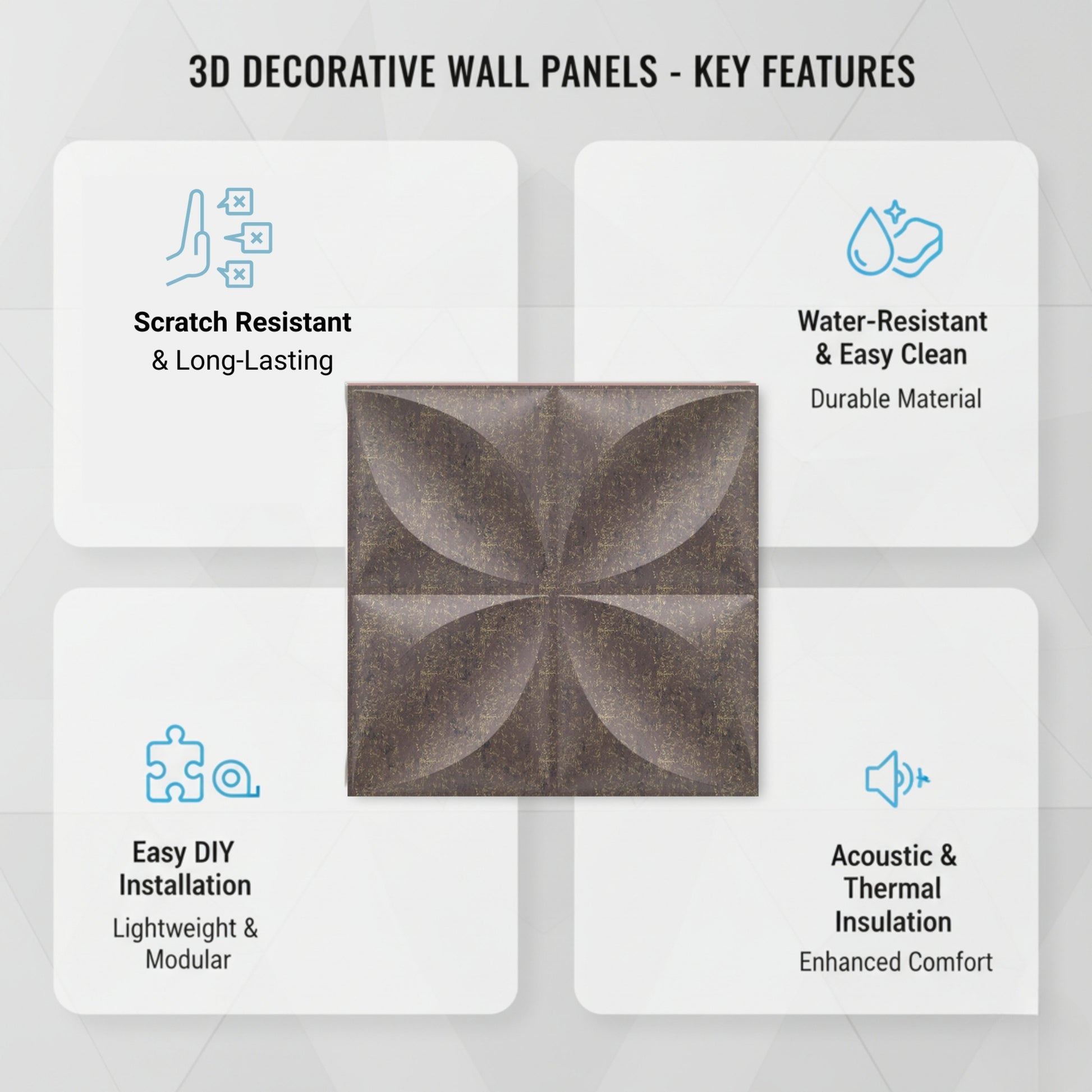 Magnum Brown 3D Wall Panels Butterfly Design