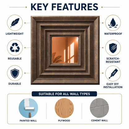 Magnum Brown Copper Accent Design Acrylic 3D Wall Panel-4
