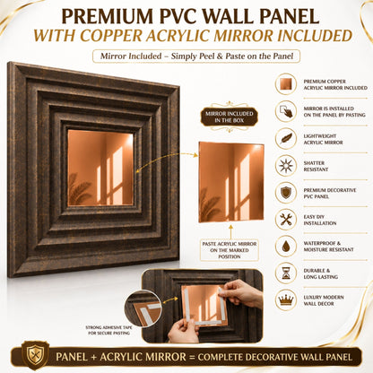 Magnum Brown Copper Accent Design Acrylic 3D Wall Panel-5