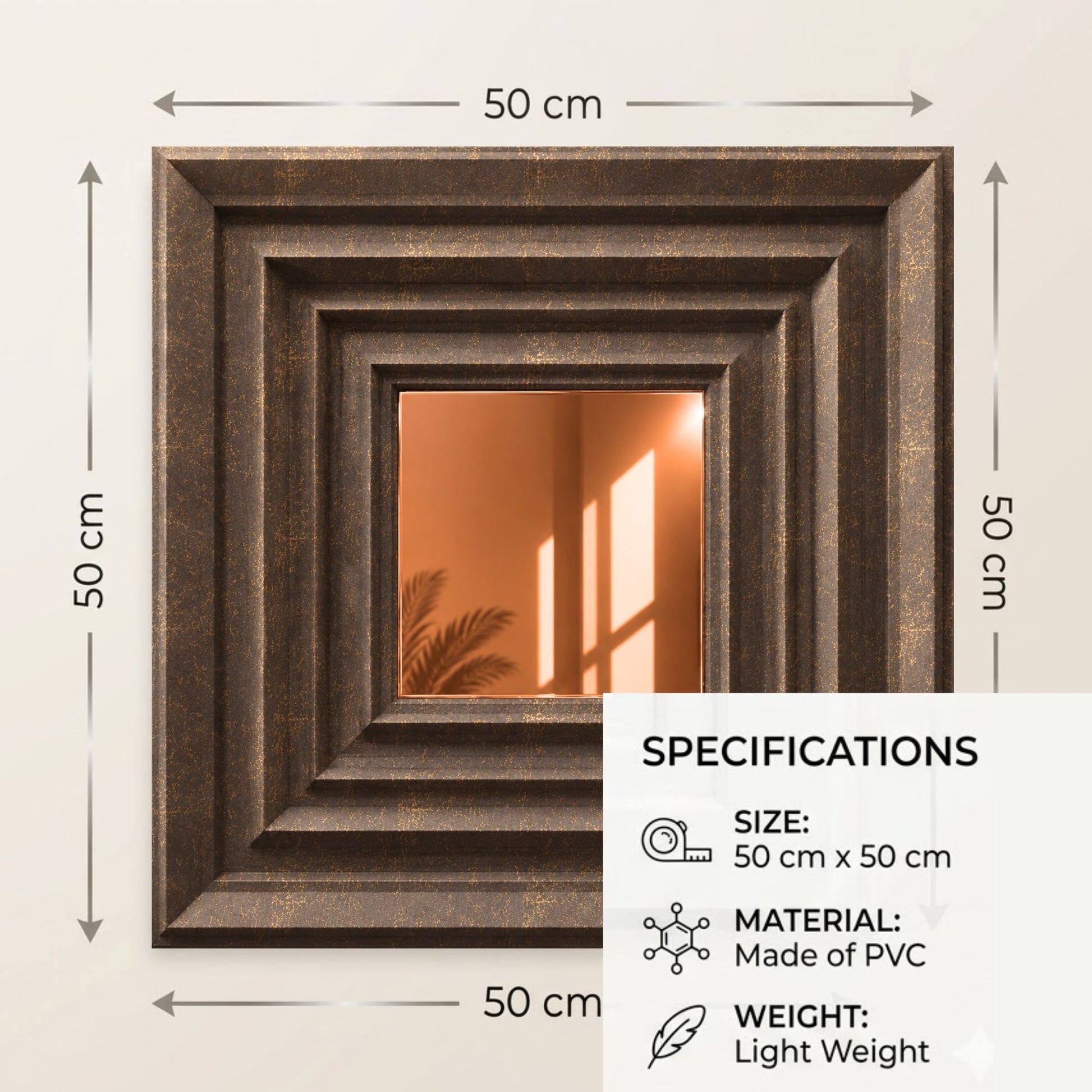 Magnum Brown Copper Accent Design Acrylic 3D Wall Panel-6