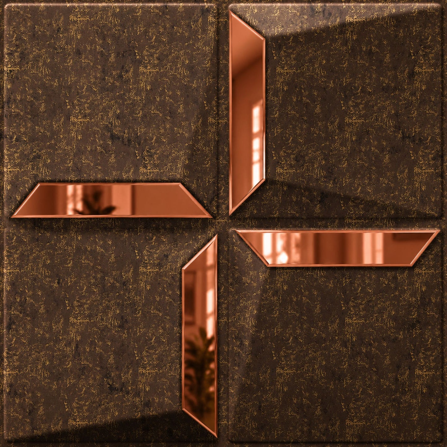 Magnum Brown Copper Acrylic Cube Design 3D Wall Panel