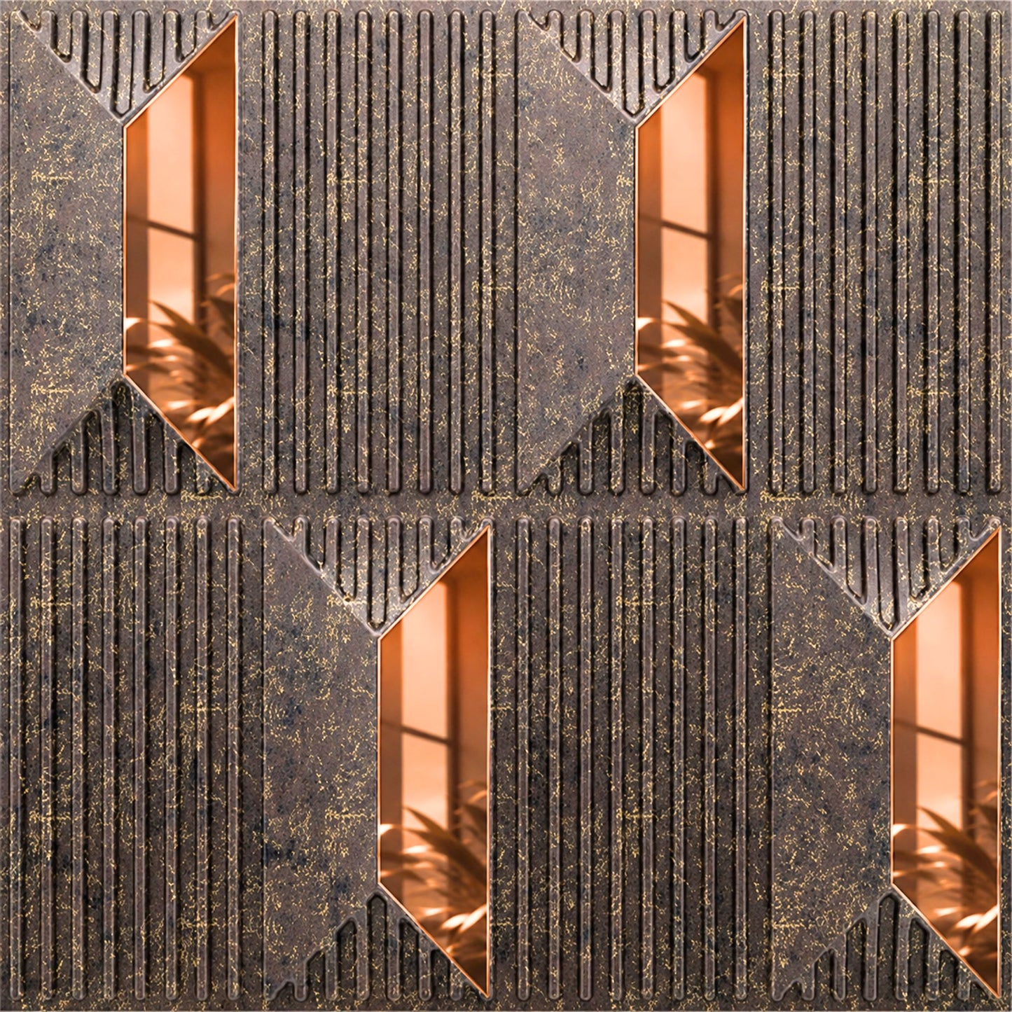 Magnum Brown Copper Artisan Design Acrylic 3D Wall Panel