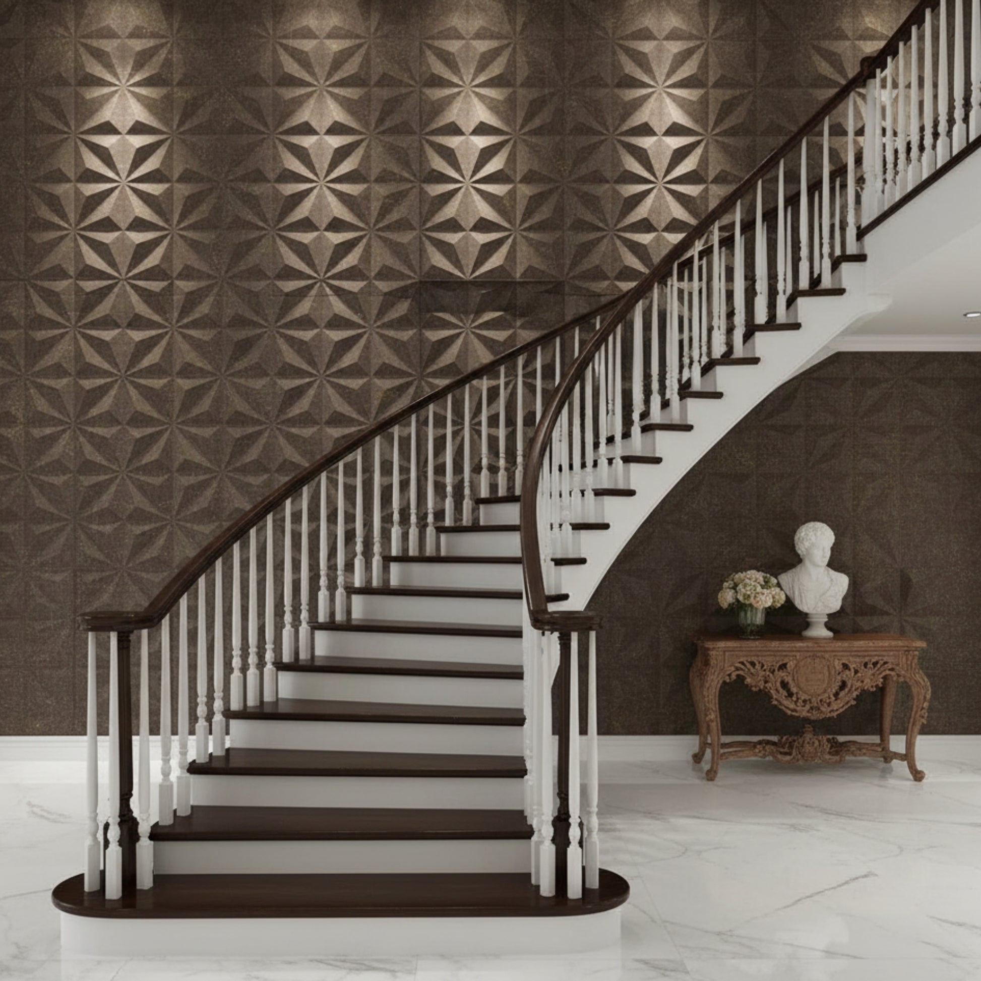 Magnum Brown Crystal Design 3D Wall Panel View-2
