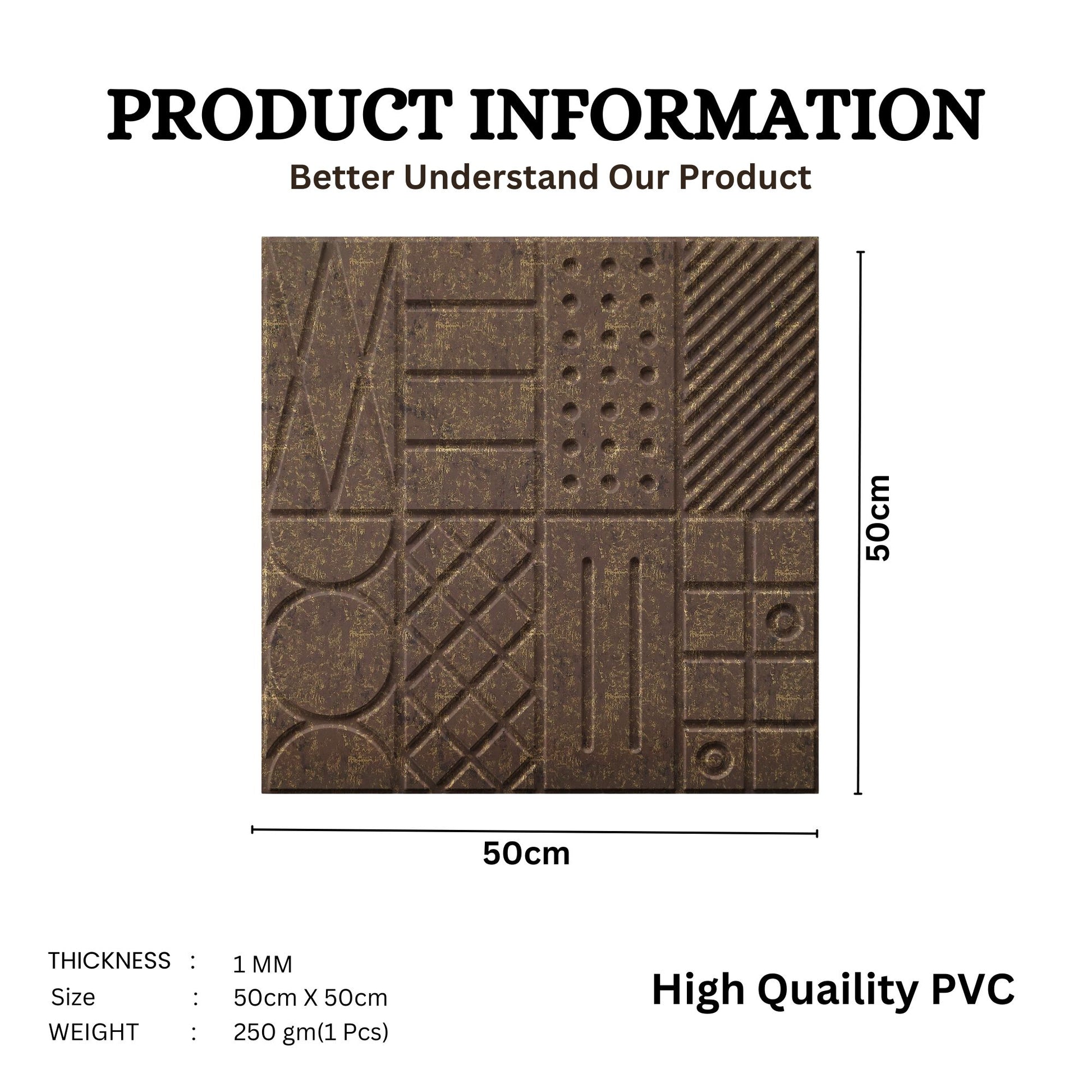 Magnum Brown Self Adhesive Panels Square Design