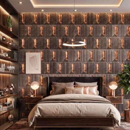 Magnum Brown Gold Artisan Design Acrylic 3D Wall Panel-2