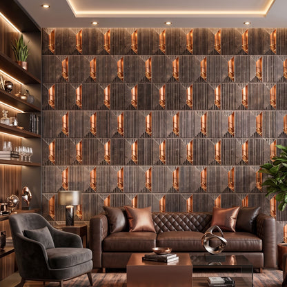 Magnum Brown Gold Artisan Design Acrylic 3D Wall Panel-3