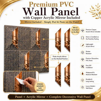 Magnum Brown Gold Artisan Design Acrylic 3D Wall Panel-6