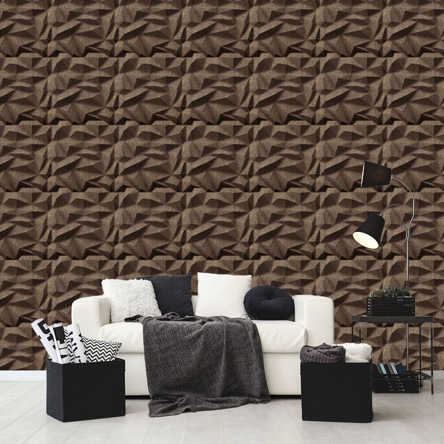 Magnum Brown Diamond Design 3D Wall Panel View-1