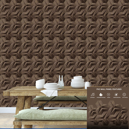 Magnum Brown 3D Wall Panels Hexagon Design