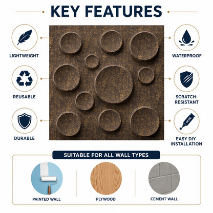 Magnum Brown Moon Design 3D Wall Panel-2