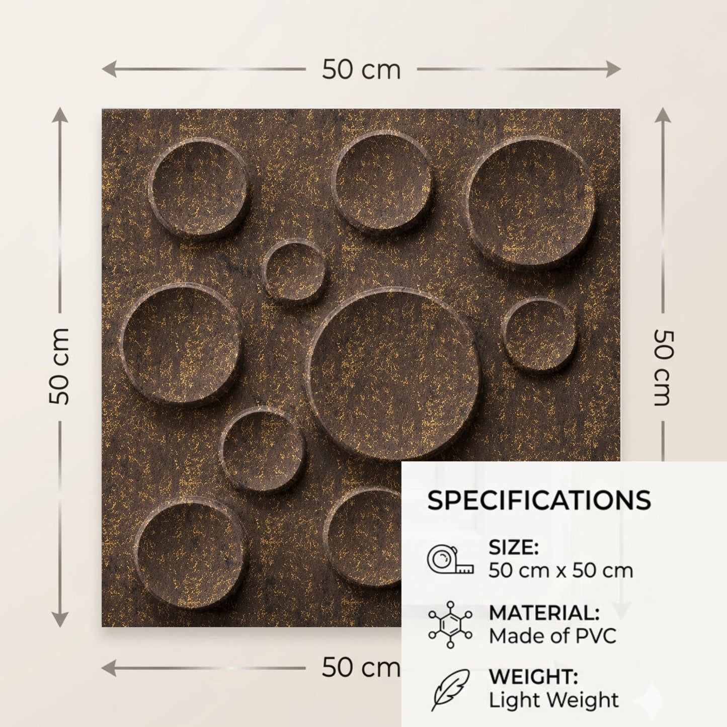 Magnum Brown Moon Design 3D Wall Panel-3