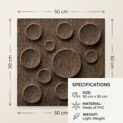 Magnum Brown Moon Design 3D Wall Panel-3