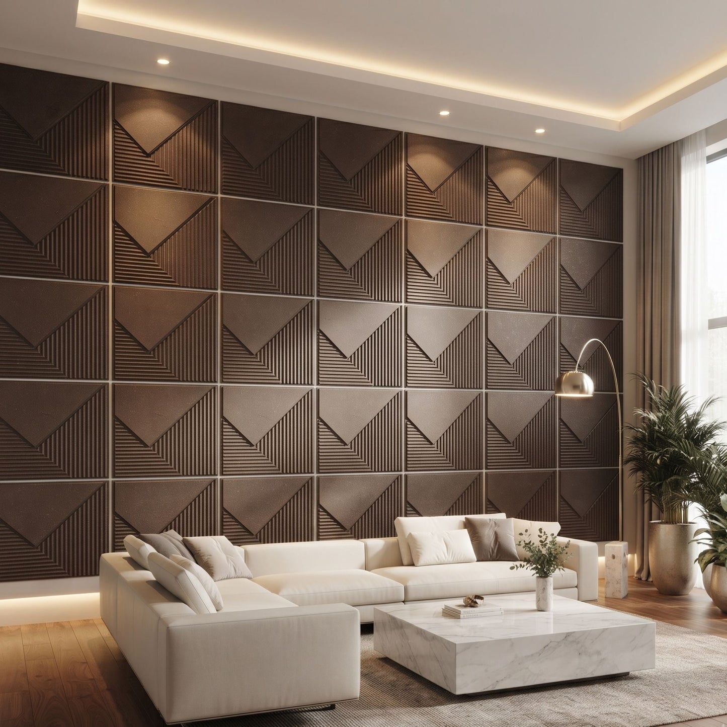 Magnum Brown Plaina Design 3D Wall Panel-1