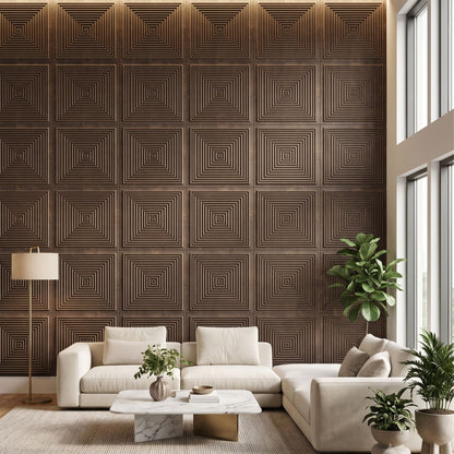 Magnum Brown Pyramid Design 3D Wall Panel-1