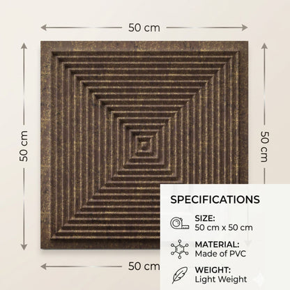 Magnum Brown Pyramid Design 3D Wall Panel-4
