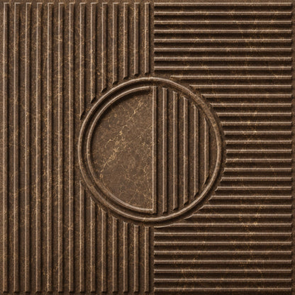 Magnum Brown Self Adhesive PVC wall Panels Fluted Circle Design
