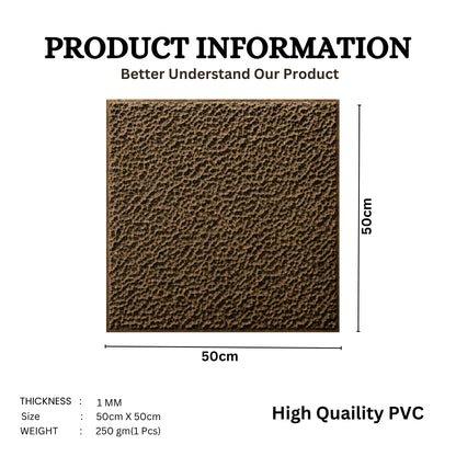 Magnum Brown Self Adhesive PVC wall Panels Textured Design
