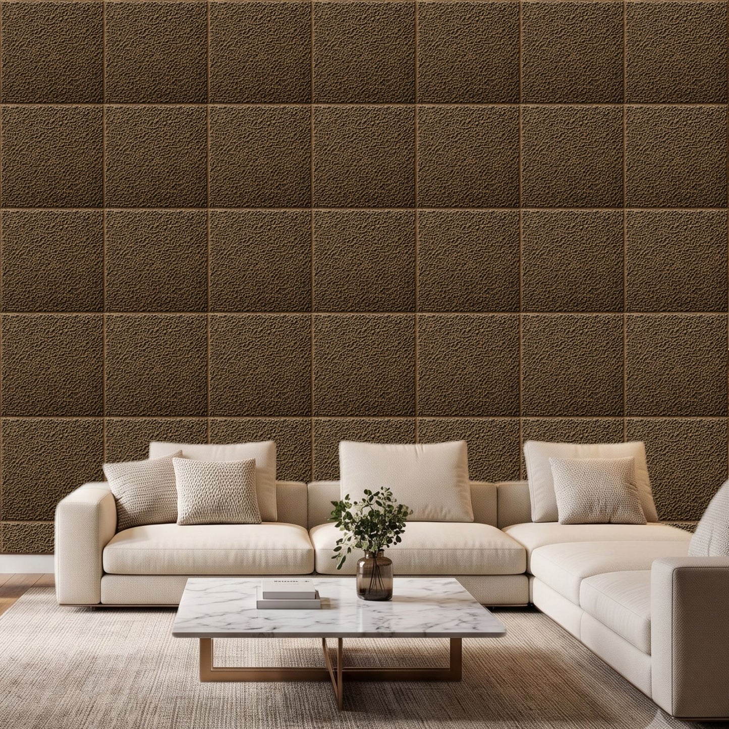 Magnum Brown Self Adhesive PVC wall Panels Textured Design
