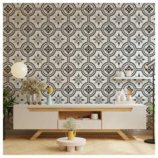 European Tile Design Stencil for Wall Painting (KDMD1487)