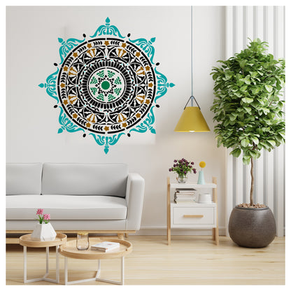 Artistic wall stencil for modern interior styling