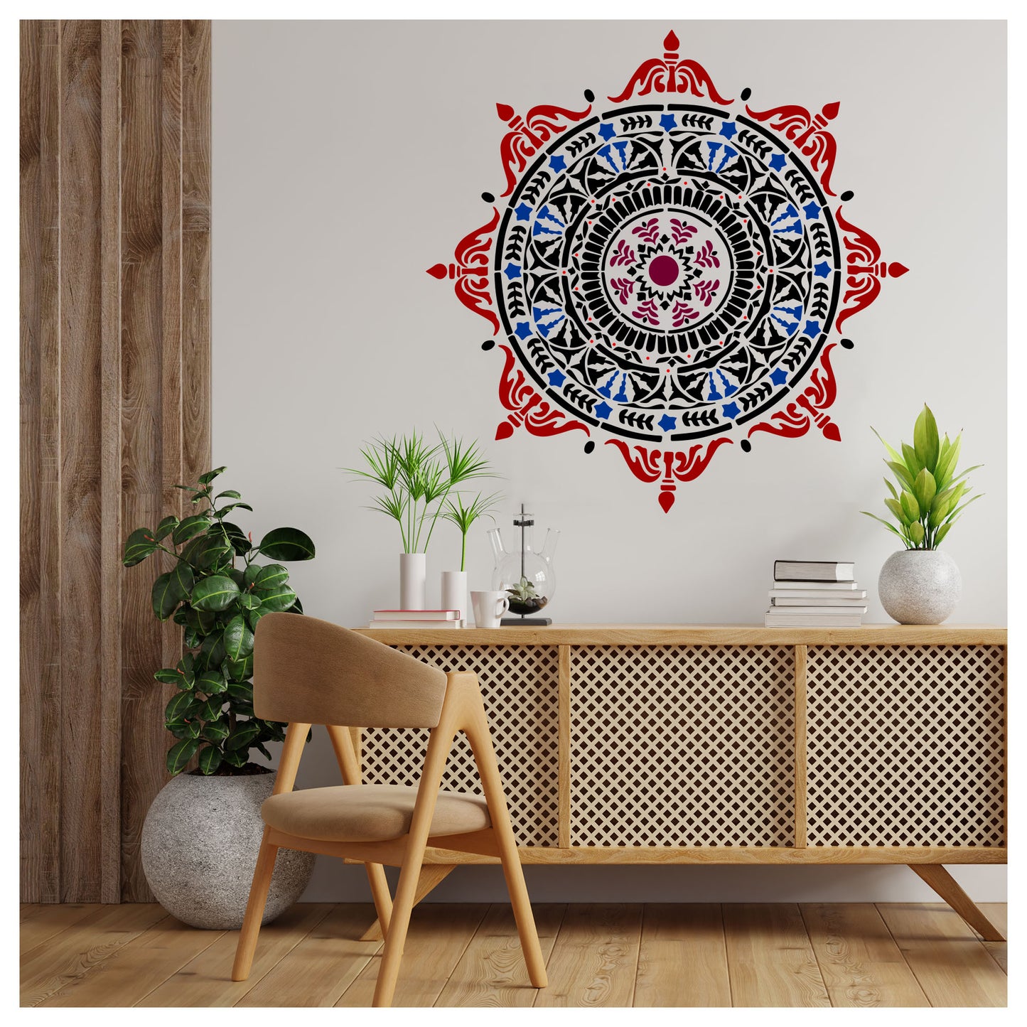 Elegant Medallion Mandala Design Stencil for Wall Painting (KDMD1486)